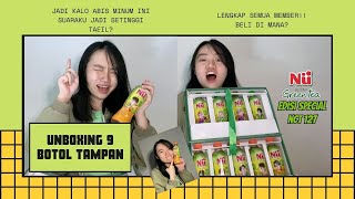 UNBOXING 9 BOTOL TAMPAN NU GREEN TEA NCT 127!! [Abis minum auto jadi visual ga sih?]