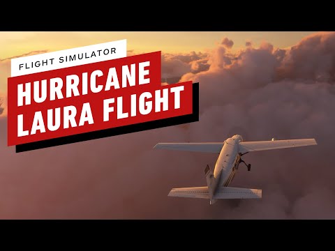 Flying Over Hurricane Laura in Flight Simulator