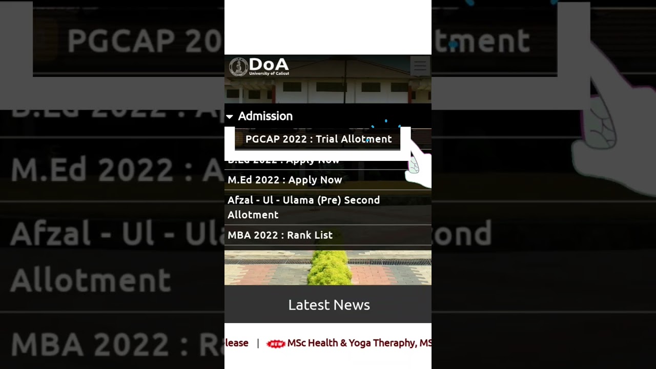 calicut University |PG admission |trial allotment |HOW TO CHECK