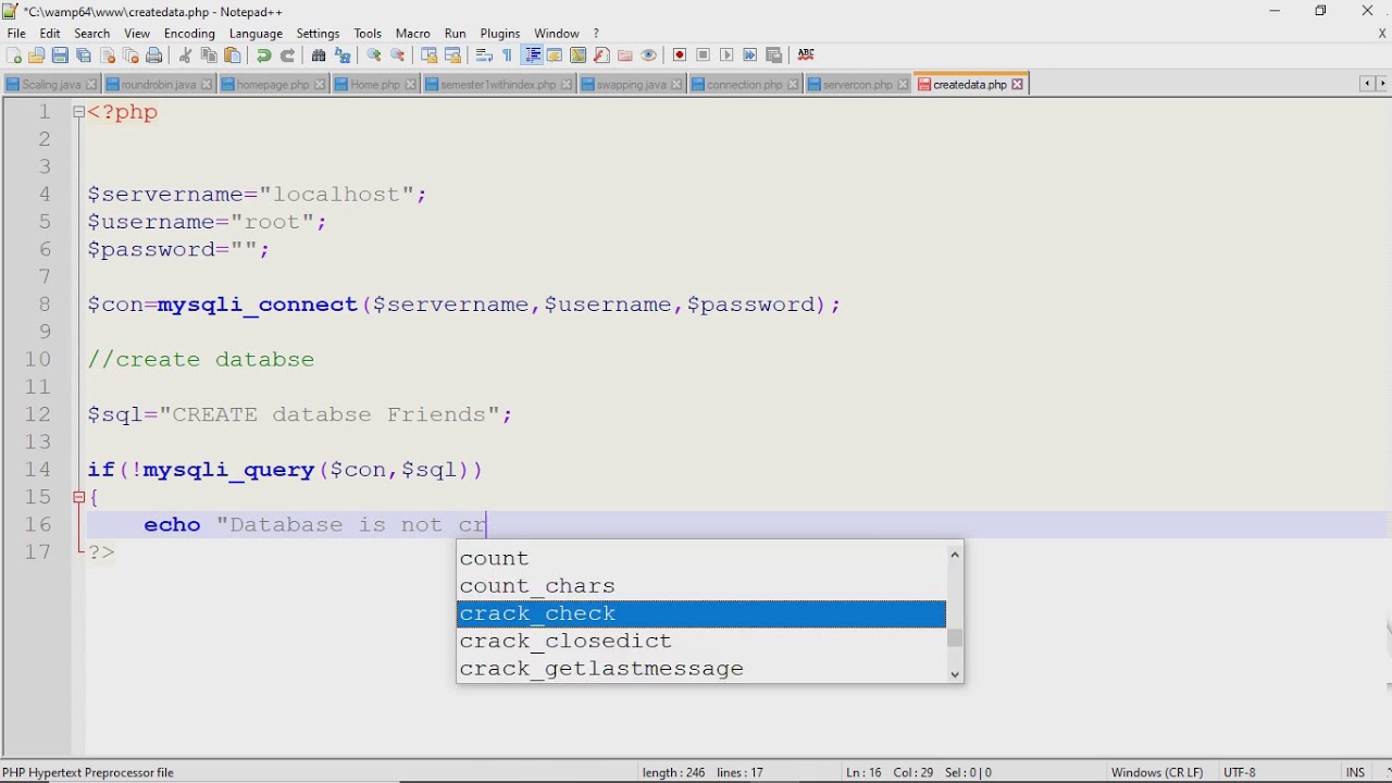 How to create a database by using php? - YouTube
