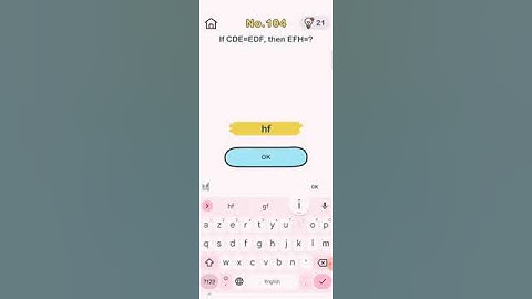 brain out level 104🤩 if CDE=EDF then EFH=? #shortsvideo #youtubeshorts #brainout  @khushi035