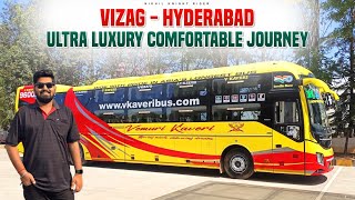 Visakhapatnam to Hyderabad  Bus Journey | VKAVERI Travels Volvo 9600S AC Sleeper | Telugu Vlog❤️