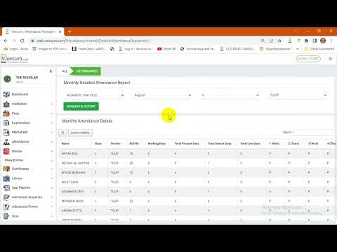 How Admin Can View a Monthly Consolidated Attendance Report Of Students ?