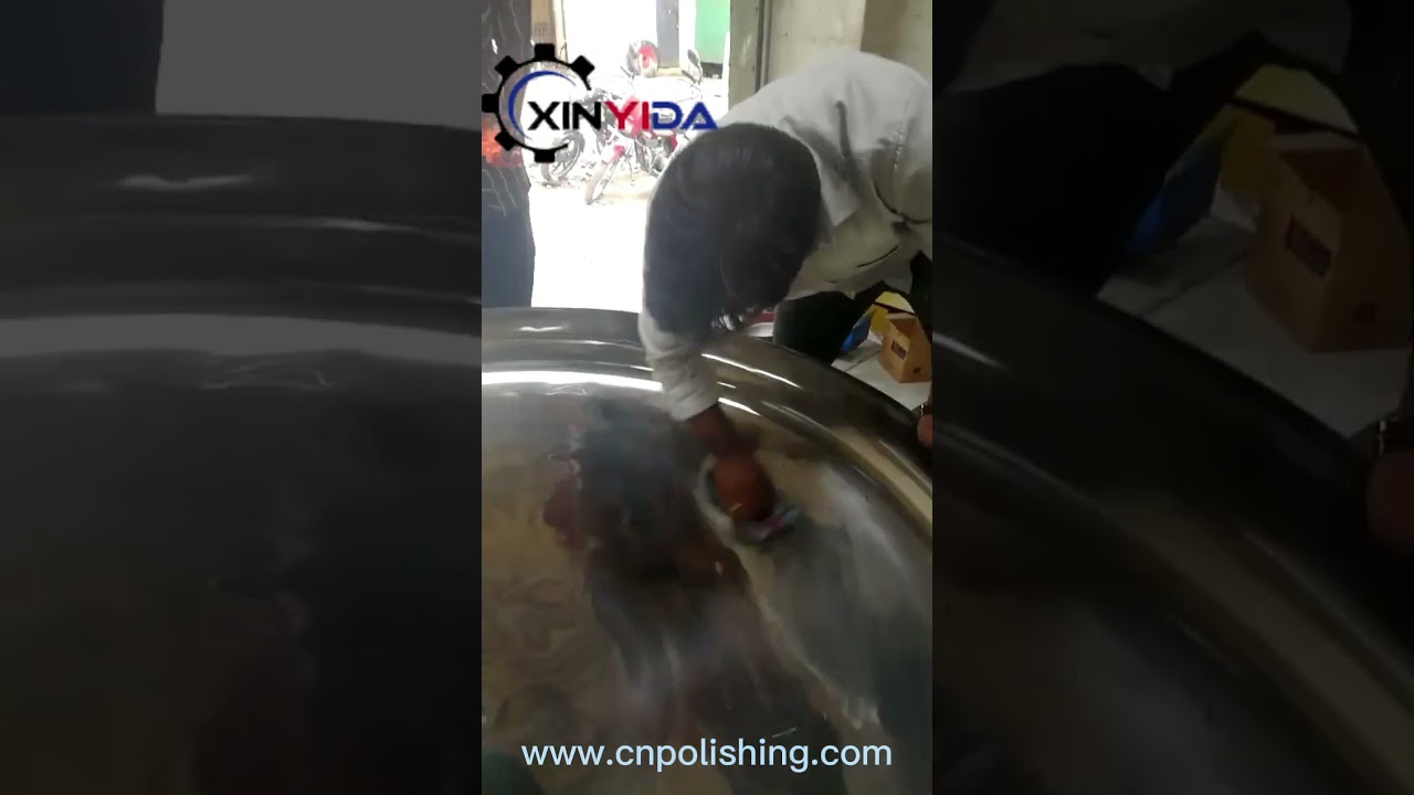 Dished end and tank head polishing and buffing machine