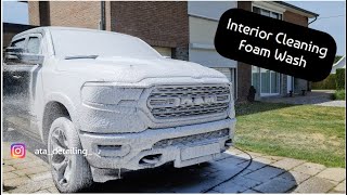 Black Dodge RAM Foam Wash, Interior & Exterior Cleaning #satisfying #asmr