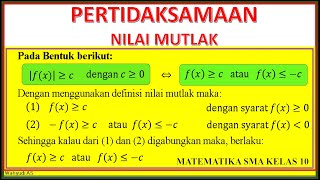 ... menyajikan penyelesaian pertidaksamaan nilai mutlak dengan
memperhatikan definisi dan pema...