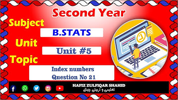 PART-2 Bussines Statistics Unit 5 Index numbers Question 21