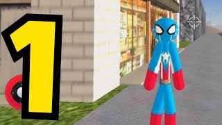 Spider Capitaine american Stickman Rope Hero Crime screenshot 2