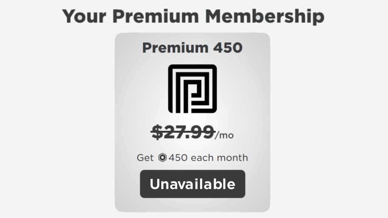 New premium page, only able to purchase 450 robux tier - Mobile