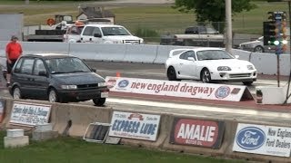 4G63 Soccer Mom Destroys Supra And Mustang Drag Race