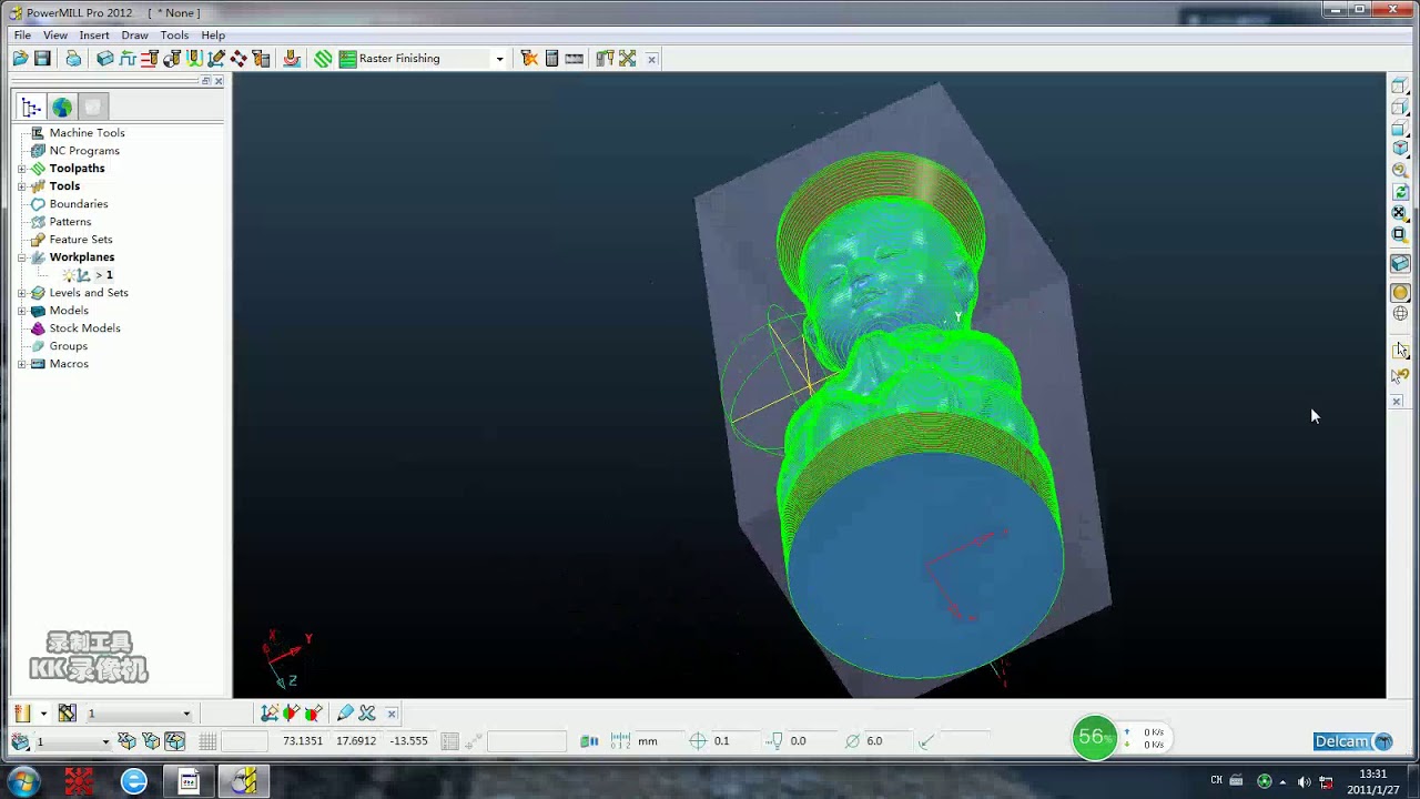 PowerMILL 2012 4 axis program design 2 - YouTube