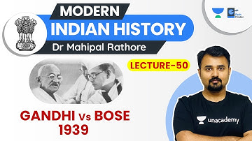 L50: Gandhi vs Bose l Tripuri Crisis of Congress 1939 l  Modern History by Dr Mahipal Rathore