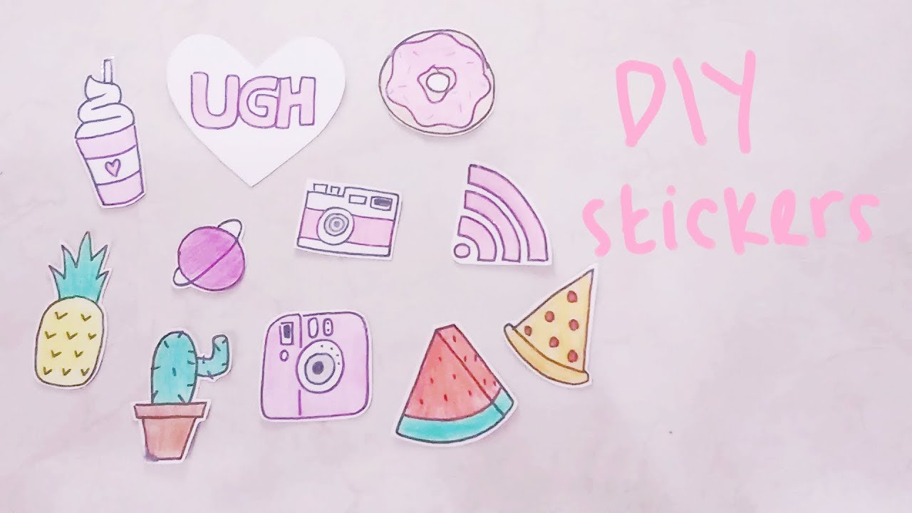  DIY  Tumblr Sticker  Tutorial WITHOUT Sticker  Paper YouTube