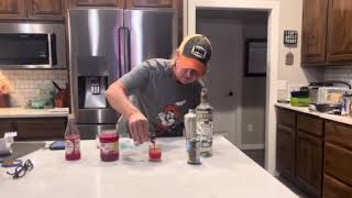 Pineapple upside down cake shot
