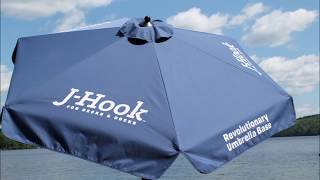 J Hook Portable Umbrella Base for Decks & Docks Will Never Blow Over vs a 70lb Base