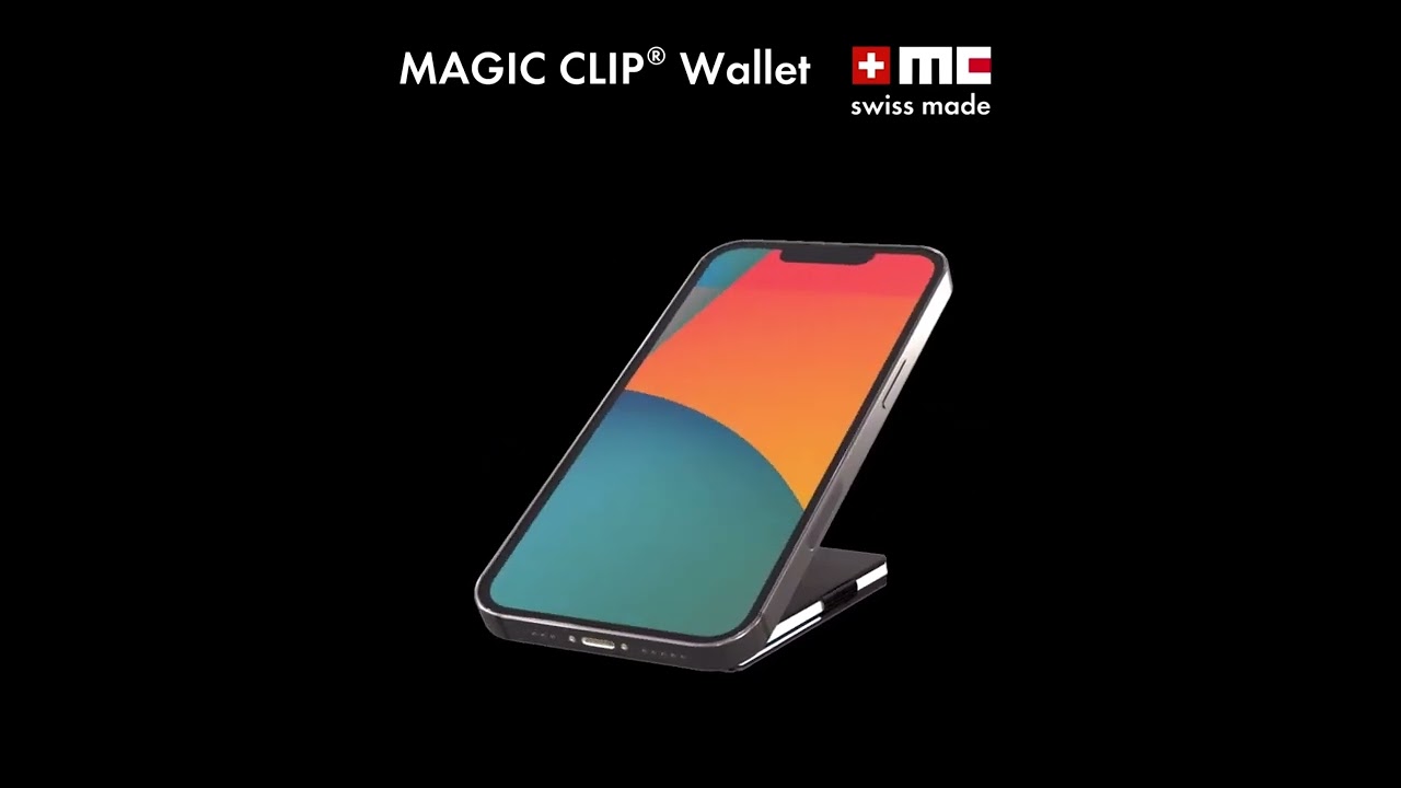 MAGIC CLIP SWISS Wallet: Kreditkartenetui, Handyständer, Handyhalter, RFID Datenschutz, patentiert