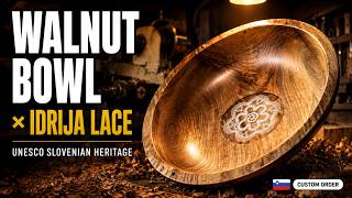 How to Turn a Walnut Bowl with Idrija Lace — UNESCO Slovenian Heritage Woodturning Tutorial