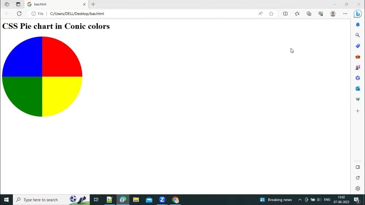 Create Pie Charts using Conic Gradient Colors in CSS - YouTube