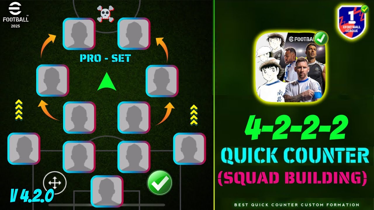 4-2-2-2 🥵 OP Quick Counter Best Team Buildup In eFootball 2025 | Best 4 ...