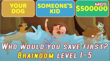 Braindom Level 1-5 | Tricky Brain Teasers (iOS Android games)