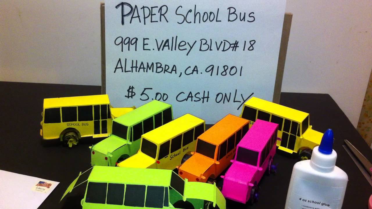 how to make a paper school bus