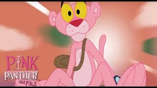 (1) a pink in time - panther travels back to try save big nose's
ancient egyptian artifact.(2) pink! pow! kaboom! is pulled in...