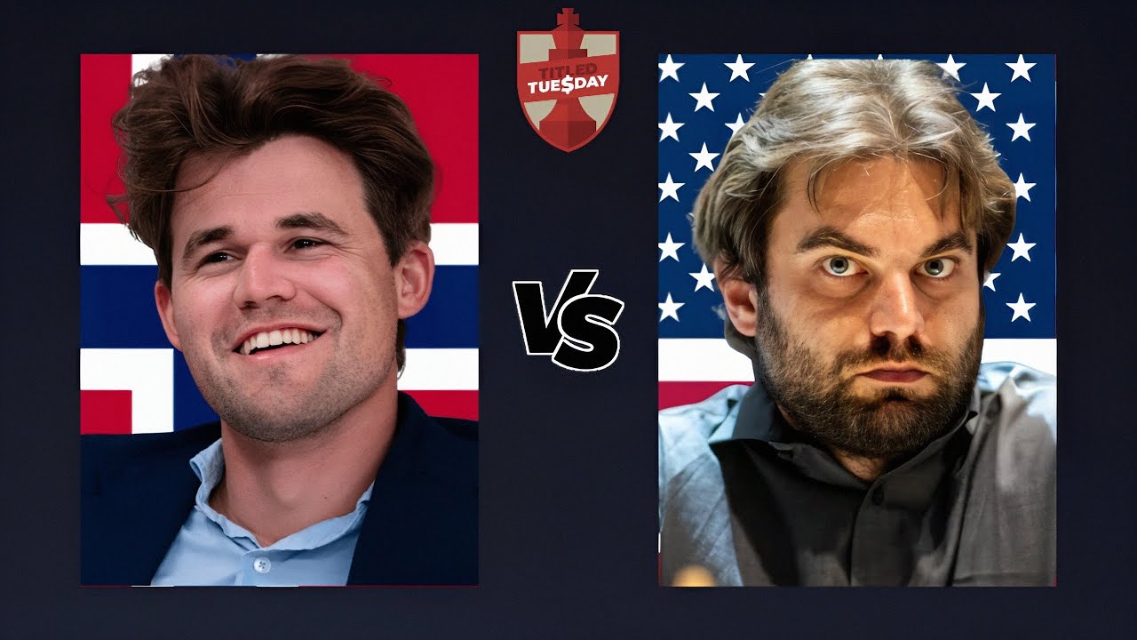 Magnus Carlsen vs Sam Shakland | Titled Tuesday | chesscom