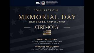 Orlando VA Healthcare System Memorial Day Ceremony 2026 | Live Stream