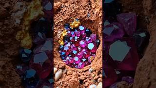 Discovery of ruby crystal and gold stones #gemstone #crystals #diamond #jade #gold