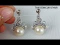 TEK İNCİLİ ŞIK KÜPE YAPIMI /SINGLE PEARL CHIC EARRINGS MADE /#DİY