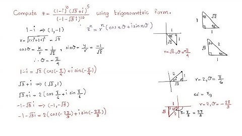 Using trigonometric form
