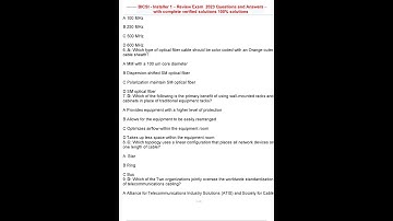BICSI   Installer 1 – Review Exam 2023 Questions and Answers with complete verified solutions 100% s