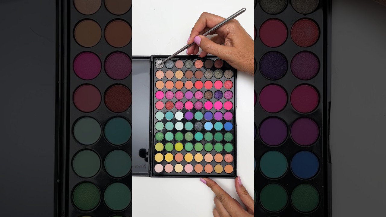 Satisfying Crush 💯✅ MIXING 100 SHADES OF EYESHADOW INTO FLUFFY SLIME!