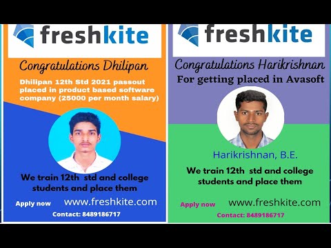 Software Job for 12th, BSC and BE grads - Freshkite