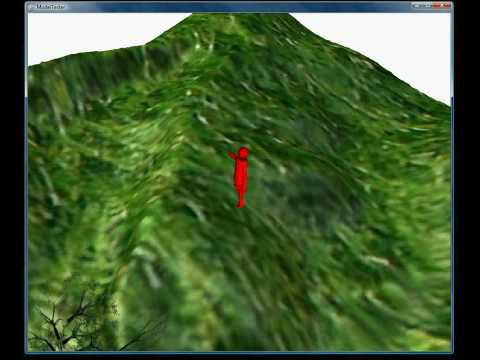 XNA - Animated FBX Model on Terrain. Jumping and Projectiles Test with collisions.