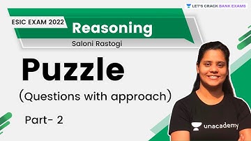 Puzzle  (Questions with approach) | Part- 2 | Reasoning | ESIC Exam 2022 | Saloni Rastogi