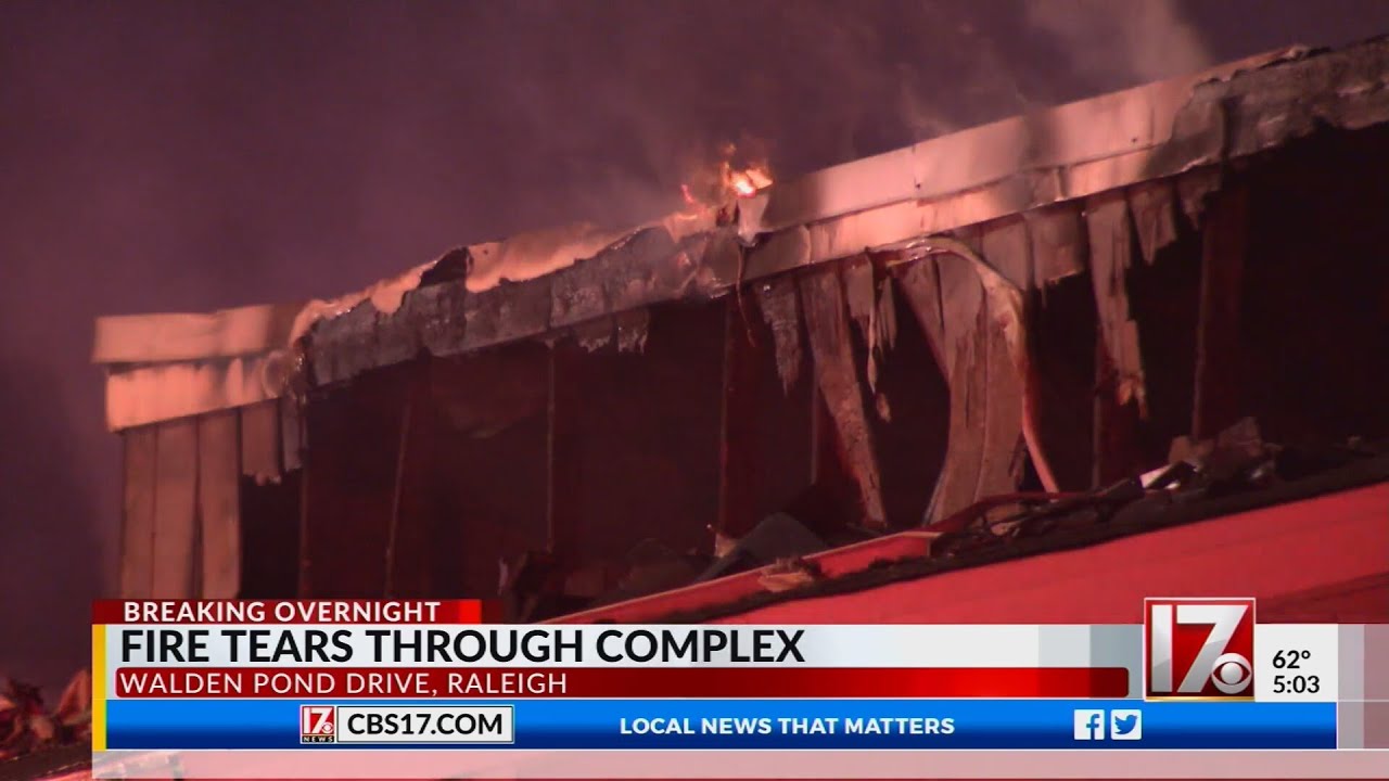 Fire tears through Walden Pond Drive complex in Raleigh - YouTube