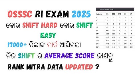 OSSSC RI CUTOFF 2025 | EASY SHIFT VS HARD SHIFT | 17000+ RANK MITRA DATA #osssc #ossscri # osssccre