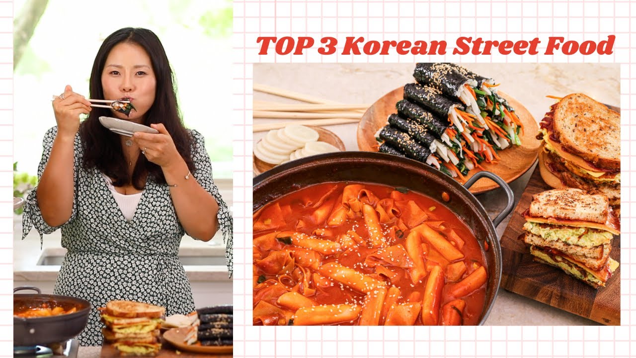 My Top 3 Korean Street Food Recipes Tteokbokki, Kimbap and Korean Street Toast ALL VEGAN | Seonkyoung Longest