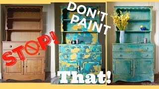Thrifted & Up cycled Four color paint layering, blending & a story about ruining antique furniture?