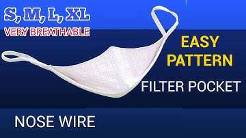 Very Easy 3D Face Mask DIY | Face Mask With Filter Pocket  & Nose Wire | Face Mask Sewing Tutorial