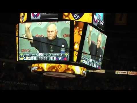 Barry Trotz tribute video inside Bridgestone Arena