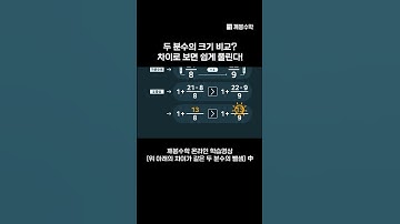 두 분수의 크기 비교, 차이로 보면 쉽게 풀린다! | @quebonmath​