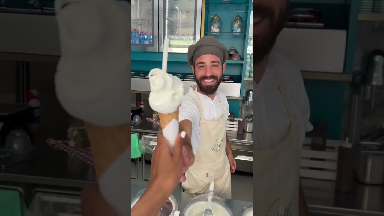 Trying the best ice cream in the world.. Italy! 