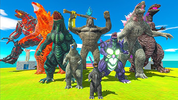 Ultimate Godzilla Evolution Size Comparison x Kong vs Team King Ghidorah x Shimo - ARBS
