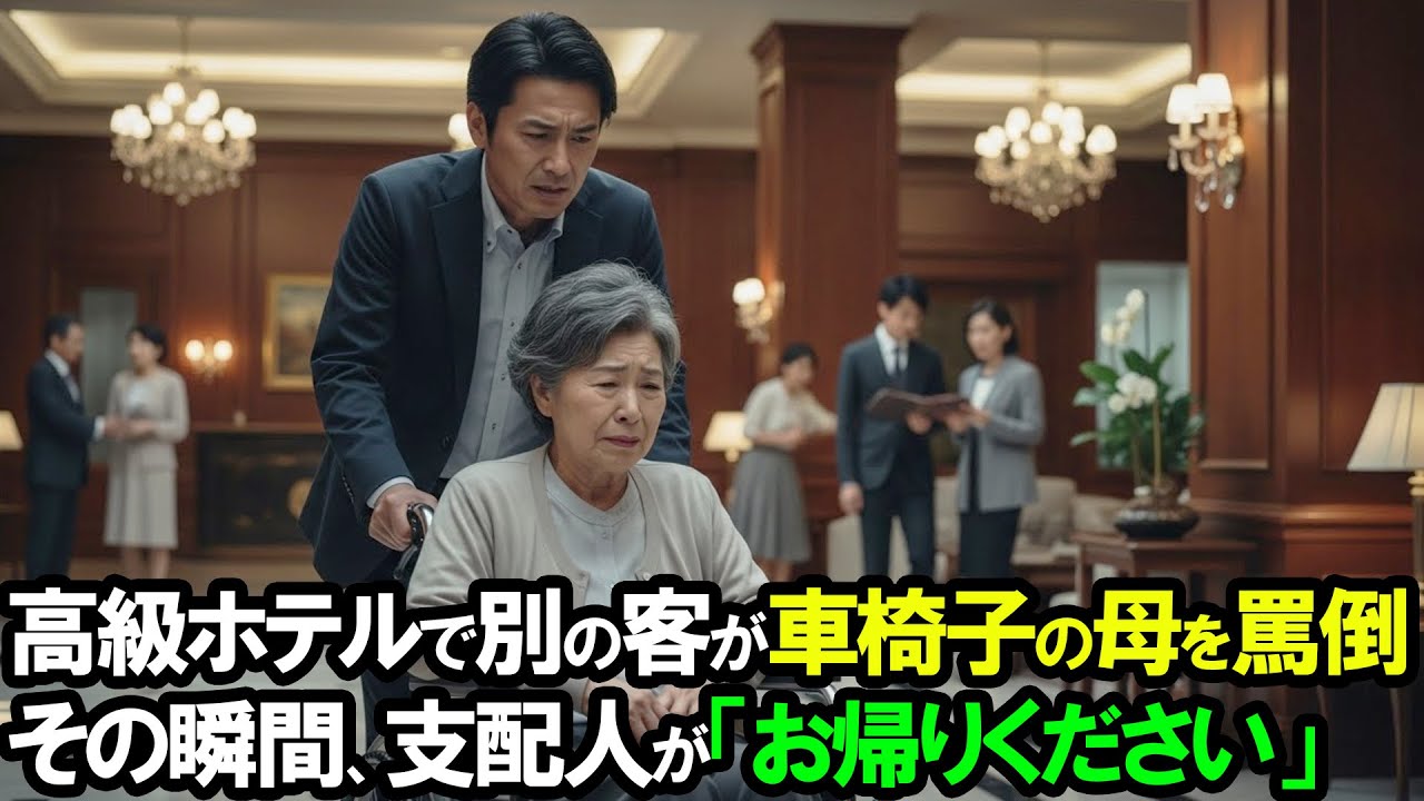 「ああいう方は迷惑」高級ホテルで車椅子の母が別の客に軽蔑され、無力に沈黙した親子。その瞬間、支配人が｢お帰りください｣と追い出したのは…【逆転劇】