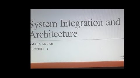 System integration and architecture 01