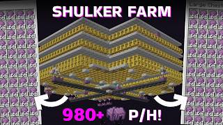 EASIEST Minecraft Shulker Shell Farm | 980+ Shells Per/Hour