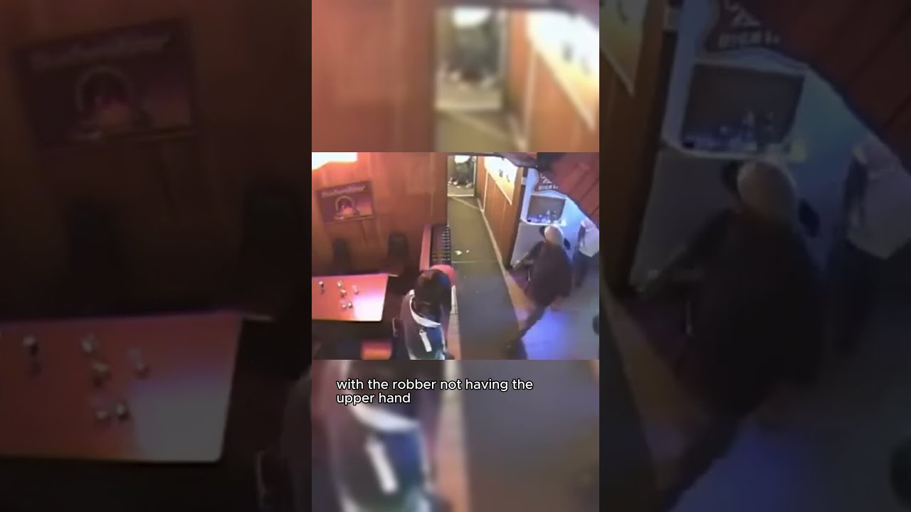 Robber Gets Clotheslined