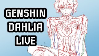 🌸 Cozy Art Stream: Dahlia Fan Art [Genshin Impact] - Part 2!
